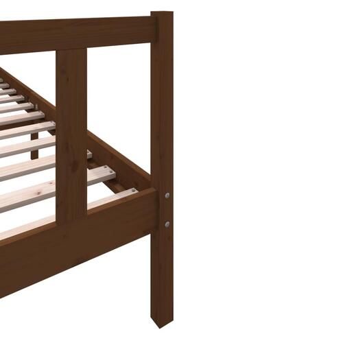 Sengeramme 200x200 cm massivt fyrretræ gyldenbrun