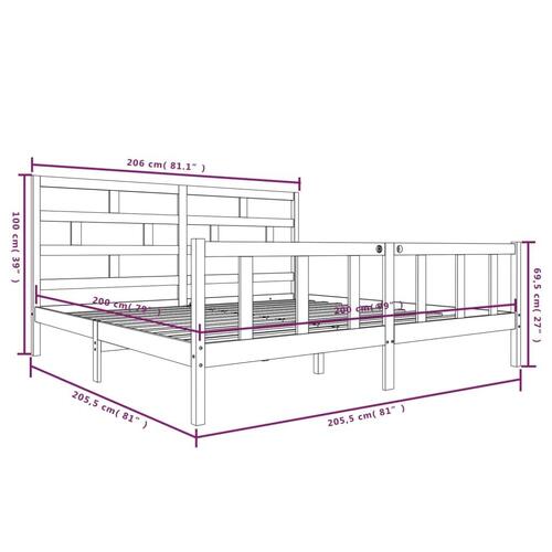 Sengeramme 200x200 cm massivt fyrretræ gyldenbrun