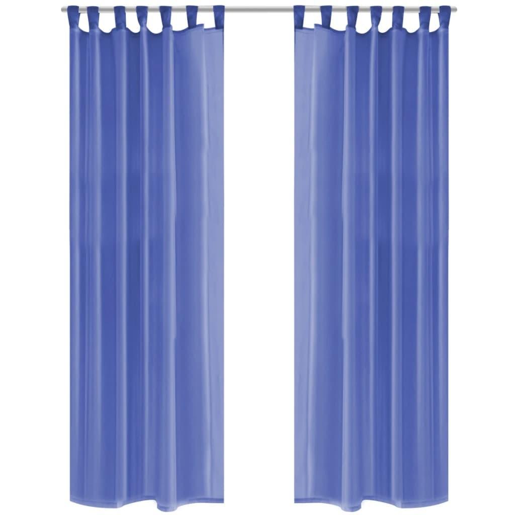 Voile-gardiner 2 stk. 140x245 cm kongeblå