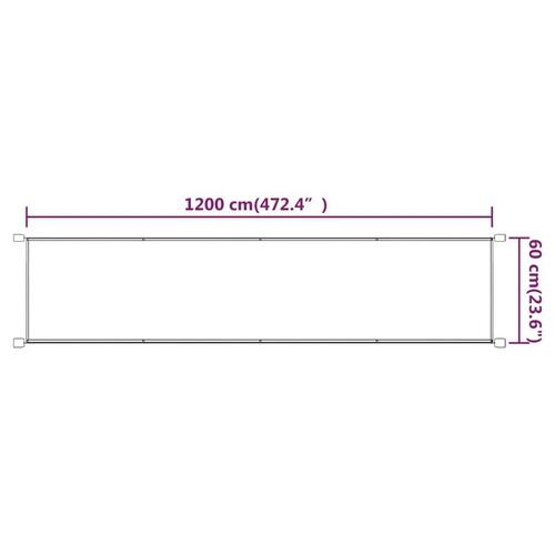 Lodret markise 60x1200 cm oxfordstof gråbrun