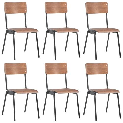 Spisebordsstole 6 stk. krydsfinér brun