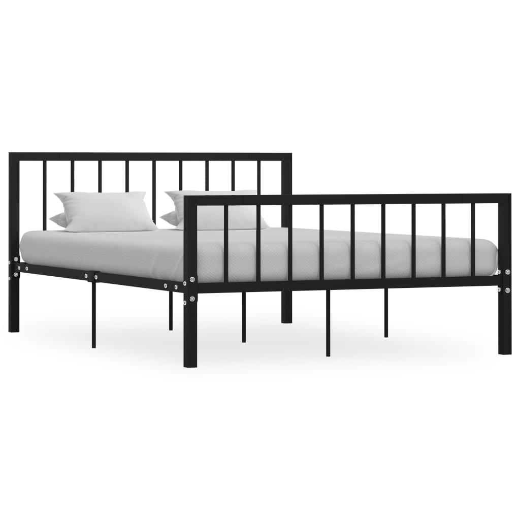 Sengestel 140x200 cm metal sort