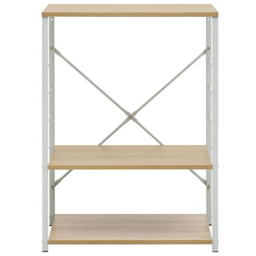 Skab til mikrobølgeovn 60x39,6x79,5 cm konstrueret træ hvid/eg