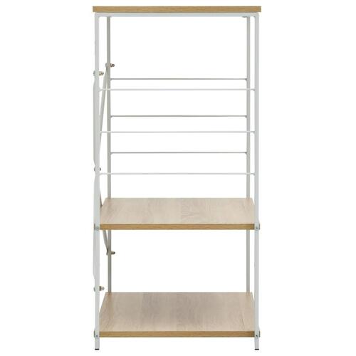 Skab til mikrobølgeovn 60x39,6x79,5 cm konstrueret træ hvid/eg