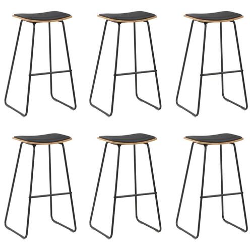 Barstole 6 stk. kunstlæder sort