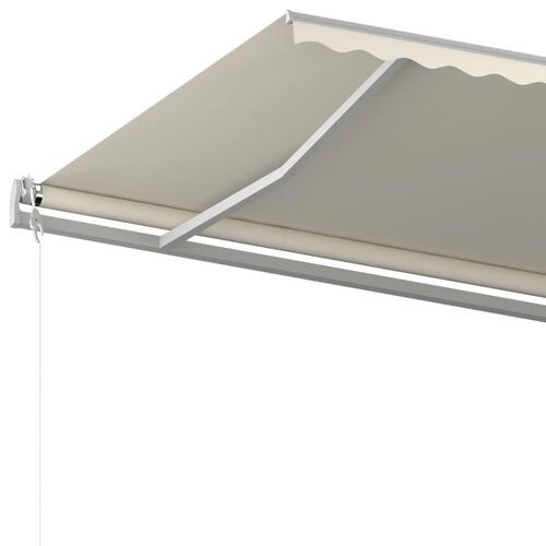 Markise 500x350 cm automatisk betjening cremefarvet