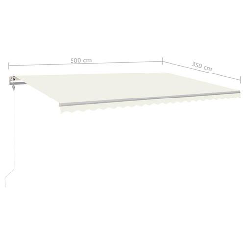Markise 500x350 cm automatisk betjening cremefarvet