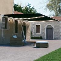 Markise m. LED + vindsensor 600x300 cm automatisk antracit
