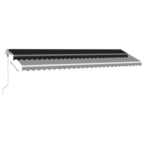 Markise m. LED + vindsensor 600x300 cm automatisk antracit