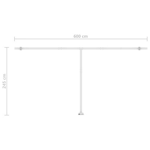 Markise m. LED + vindsensor 600x300 cm automatisk antracit