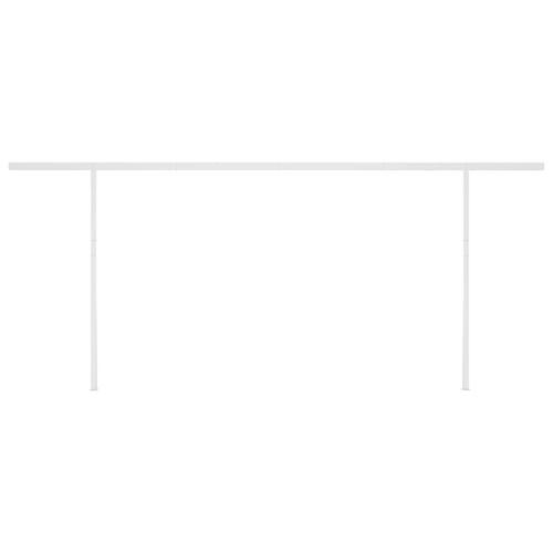 Markise m. LED + vindsensor 6x3 m automatisk cremefarvet