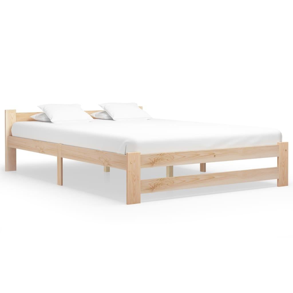 Sengestel 160x200 cm massivt fyrretræ