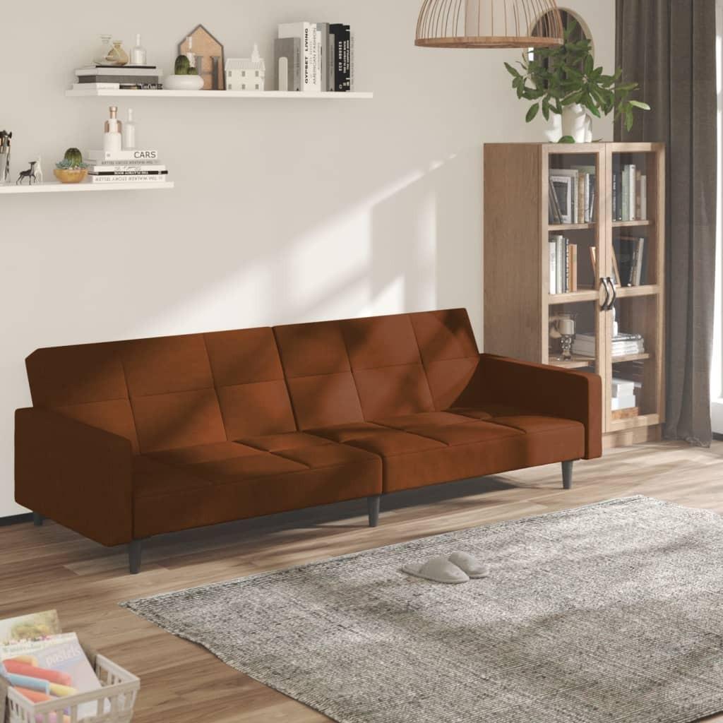 2-personers sovesofa mikrofiberstof brun