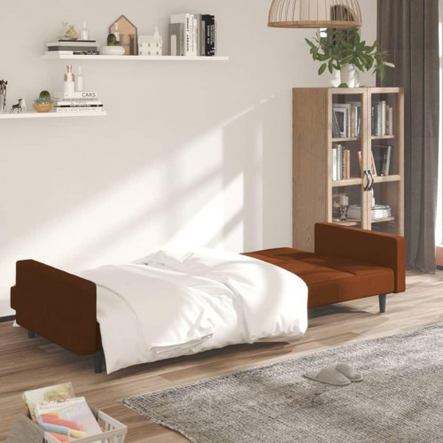 2-personers sovesofa mikrofiberstof brun