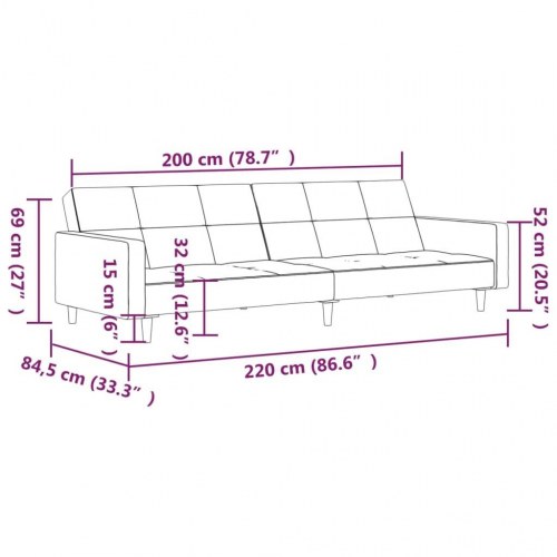 2-personers sovesofa mikrofiberstof brun