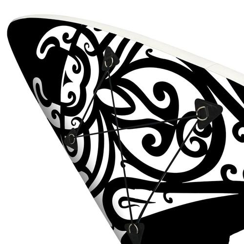 Oppusteligt paddleboardsæt 366x76x15 cm sort