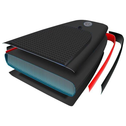 Oppusteligt paddleboardsæt 366x76x15 cm sort