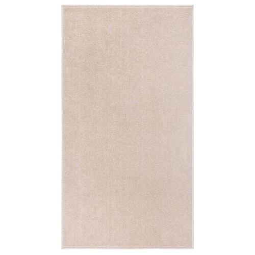 Gulvtæppe 80x150 cm kort luv mørk beige