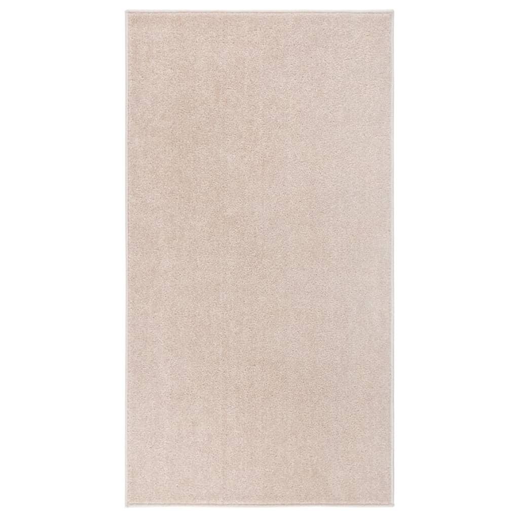 Gulvtæppe 80x150 cm kort luv mørk beige