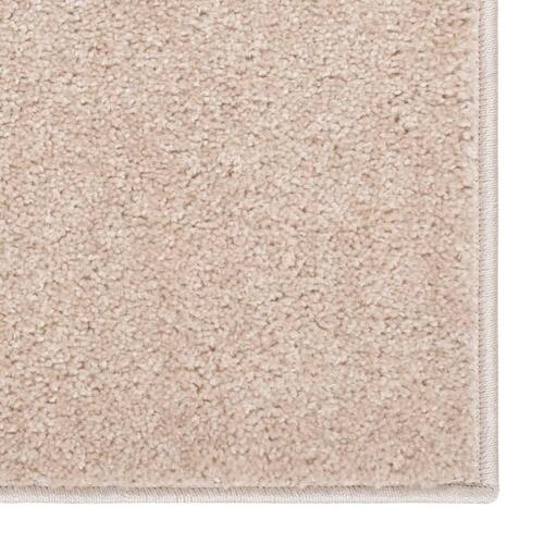 Gulvtæppe 80x150 cm kort luv mørk beige