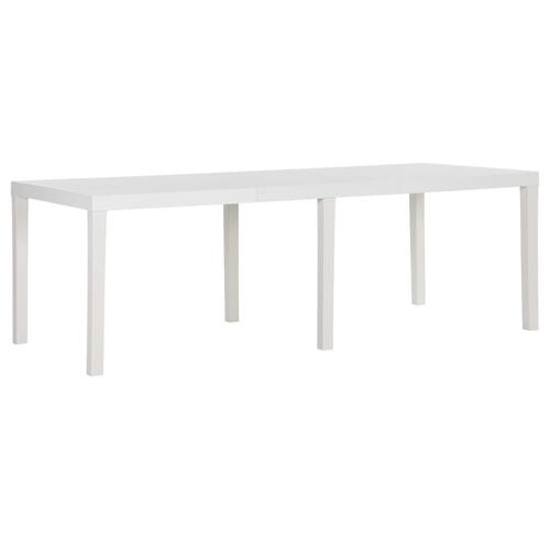 Havebord 220x90x72 cm PP hvid