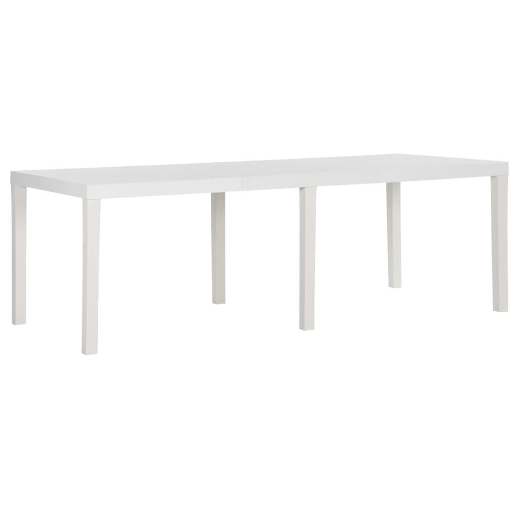 Havebord 220x90x72 cm PP hvid