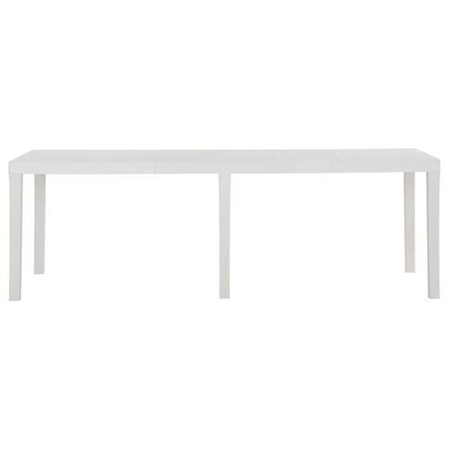 Havebord 220x90x72 cm PP hvid