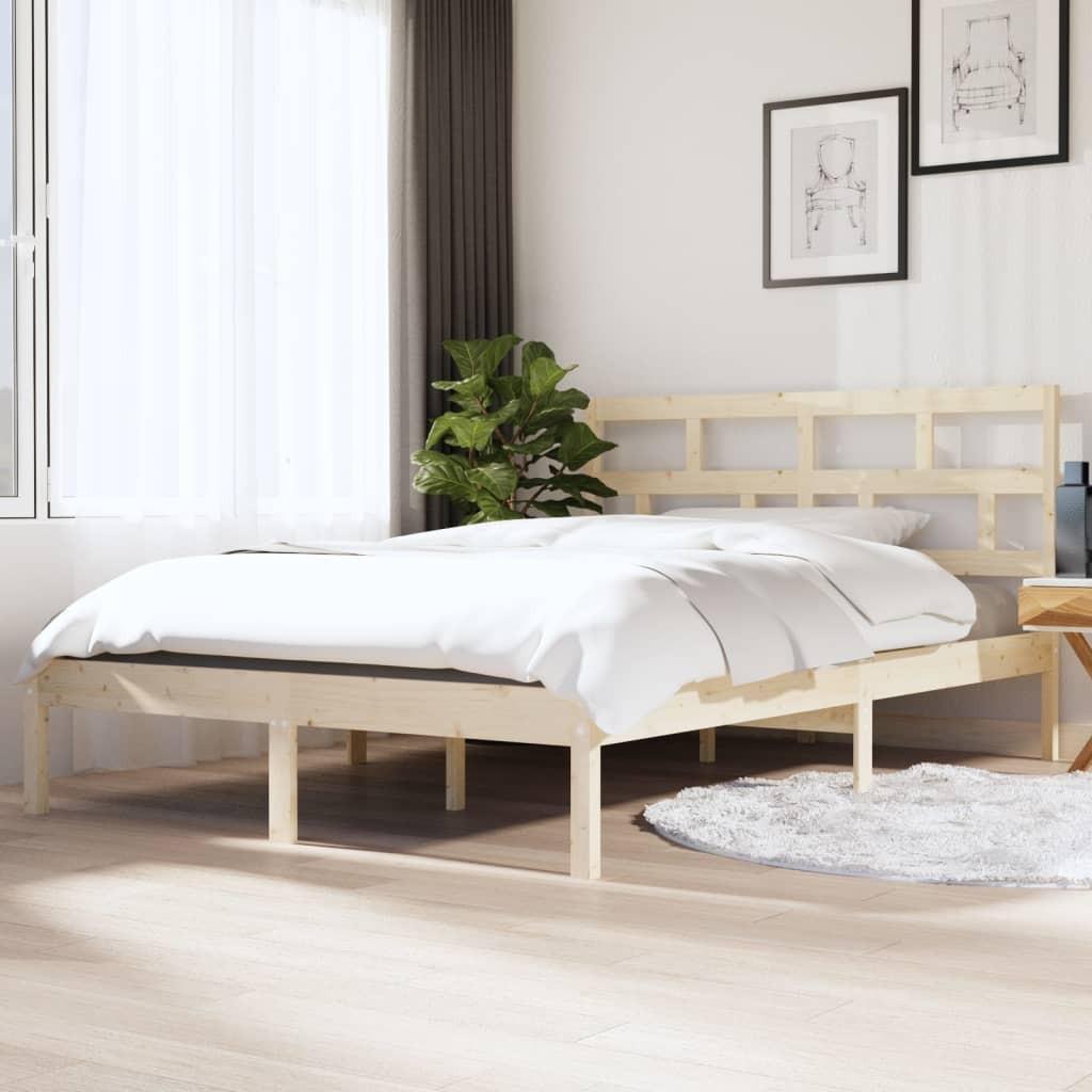 Sengeramme 140x190 cm massivt fyrretræ