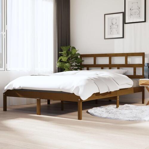 Sengeramme 120x190 cm Small Double massivt træ gyldenbrun