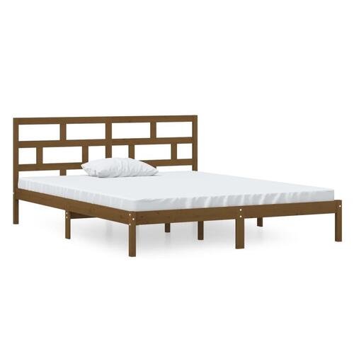 Sengeramme 120x190 cm Small Double massivt træ gyldenbrun