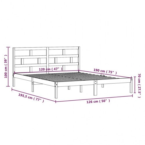 Sengeramme 120x190 cm Small Double massivt træ sort