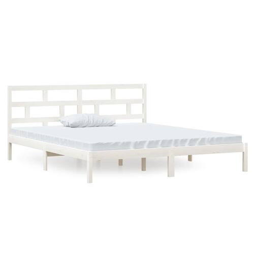 Sengeramme 135x190 cm dobbelt massivt træ hvid