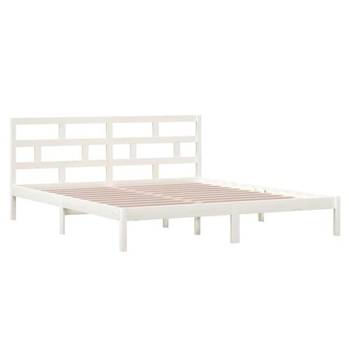 Sengeramme 135x190 cm dobbelt massivt træ hvid