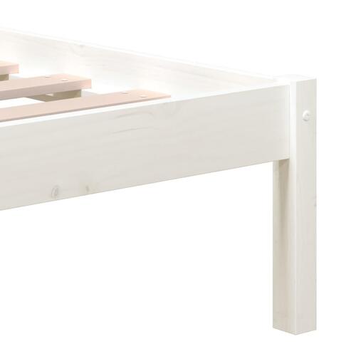 Sengeramme 135x190 cm dobbelt massivt træ hvid