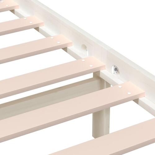 Sengeramme 135x190 cm dobbelt massivt træ hvid