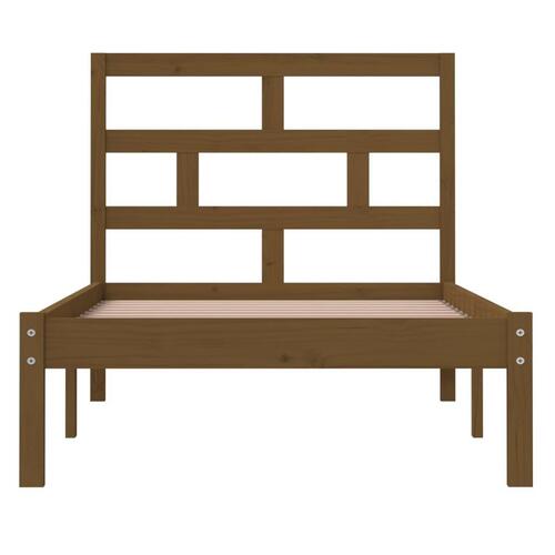 Sengeramme 100x200 cm massivt fyrretræ gyldenbrun