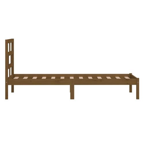 Sengeramme 100x200 cm massivt fyrretræ gyldenbrun