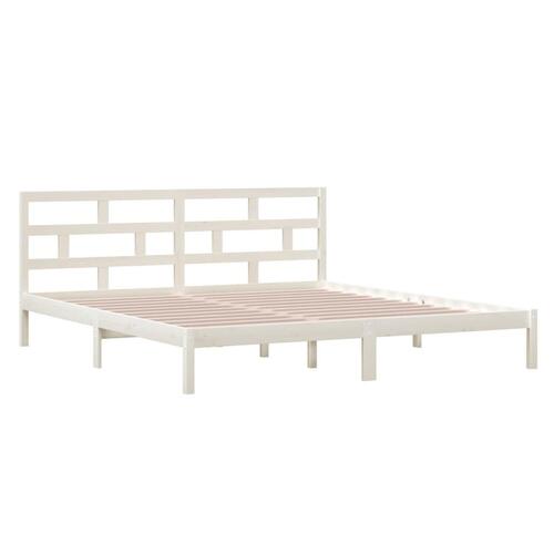 Sengeramme 140x190 cm massivt fyrretræ hvid