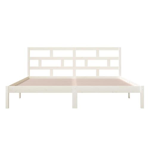 Sengeramme 140x190 cm massivt fyrretræ hvid