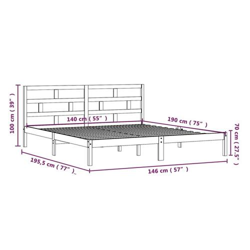 Sengeramme 140x190 cm massivt fyrretræ hvid