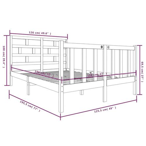 Sengestel 120x190 cm Small Double massivt fyrretræ hvid