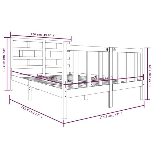 Sengestel 120x190 cm Small Double massivt fyrretræ sort