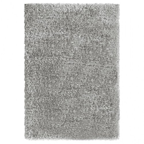 Shaggy gulvtæppe med høj luv 140x200 cm 50 mm grå