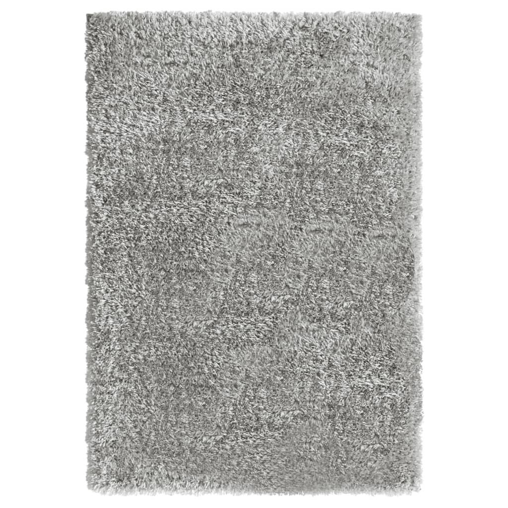 Shaggy gulvtæppe med høj luv 140x200 cm 50 mm grå