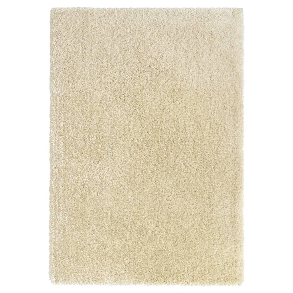 Shaggy gulvtæppe med høj luv 140x200 cm 50 mm beige