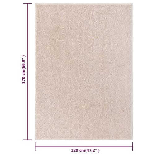 Gulvtæppe 120x170 cm kort luv mørk beige
