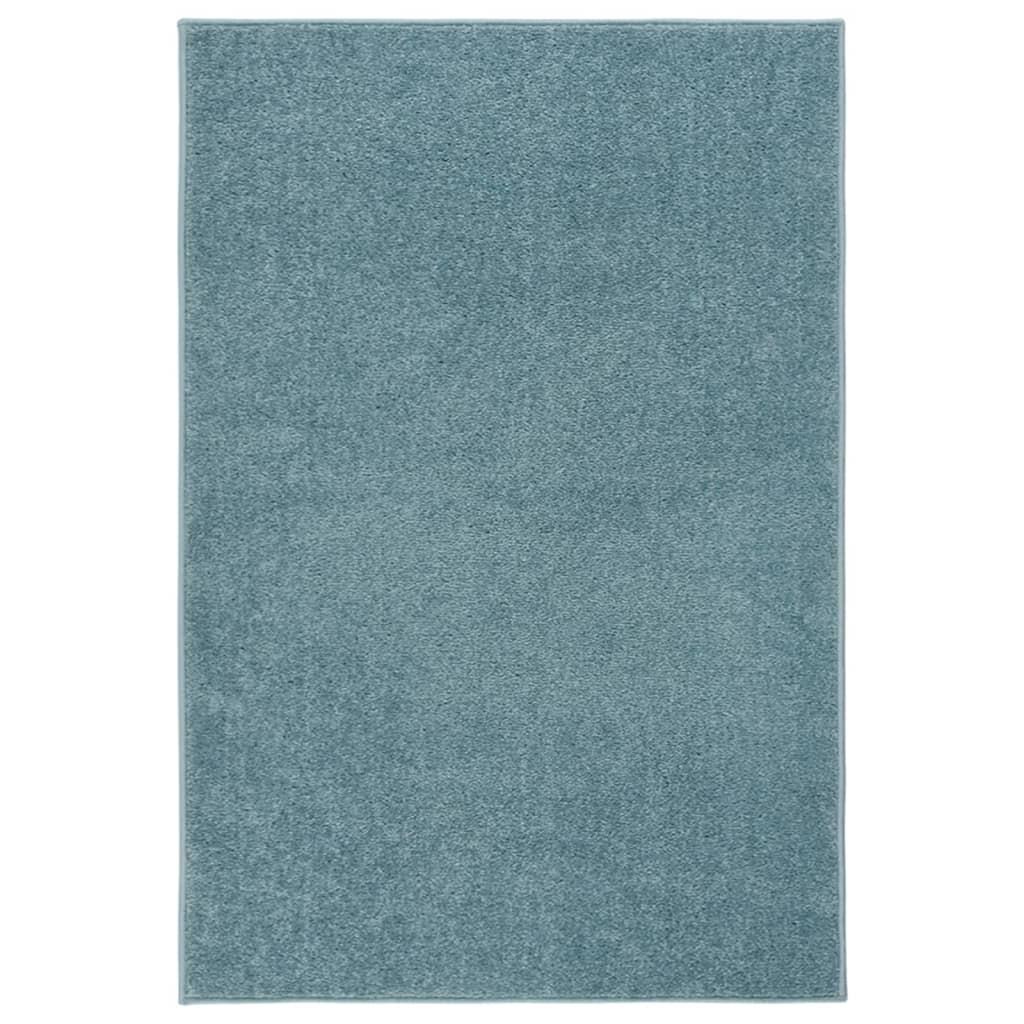 Gulvtæppe 200x290 cm kort luv blå