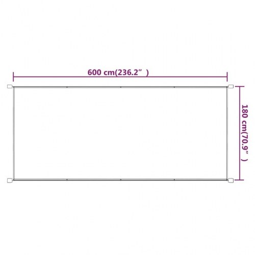 Lodret markise 180x600 cm oxfordstof blå