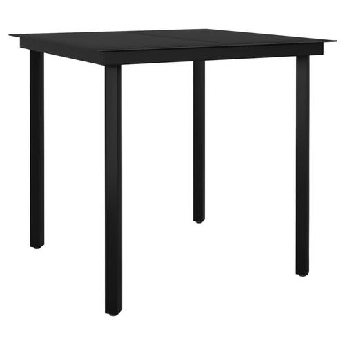 Spisebordssæt til haven 3 dele med hynder polyrattan og glas