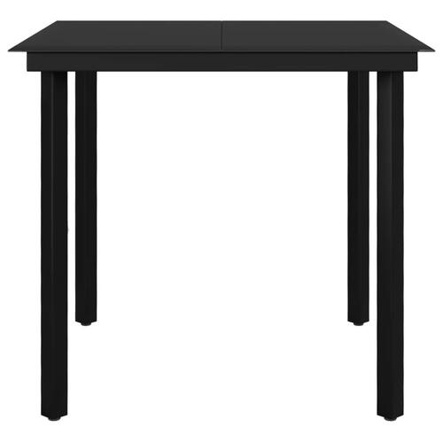 Spisebordssæt til haven 3 dele med hynder polyrattan og glas